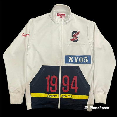 Pre-owned Supreme S Wing Stadium Track Jacket In White