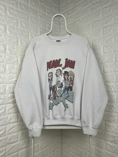 Pre-owned Rock Band X Rock T Shirt Vintage Pearl Jam Sweatshirt In White