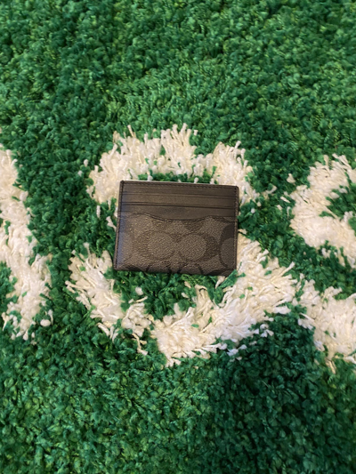 Pre-owned Coach Logo Id Card Case Black