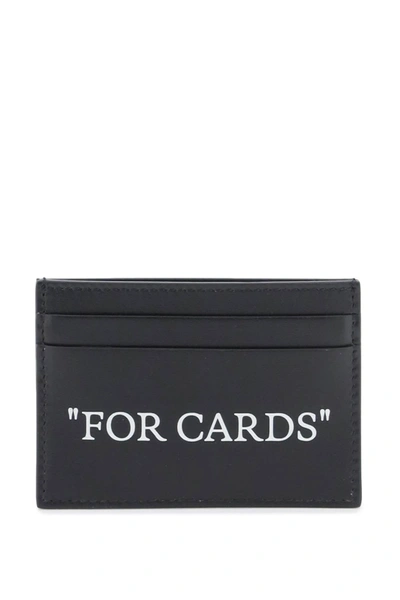 Off-white Bookish Card Holder With Lettering Men In Black