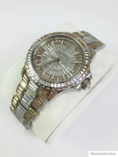 Pre-owned Michael Kors Mid Everest Crystal Silver Glitz Limited Edition Watch Mk7288