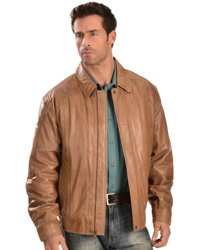 Pre-owned Scully Premium Lambskin Jacket - Tall - 978-702 _x2 In Cognac