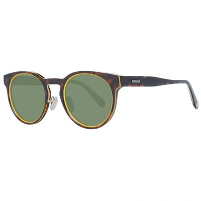 Pre-owned Omega Om-1047142 Men Multicolor Sunglasses Plastic Round Spotted Casual Eyewears In Green