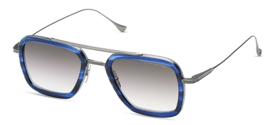 Pre-owned Dita Flight.006 Blue Swirl Atntique Silver/grey Shaded (t) Sunglasses