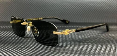 Pre-owned Gucci Gg1221s 001 Gold Black Men's 56 Mm L Size Sunglasses