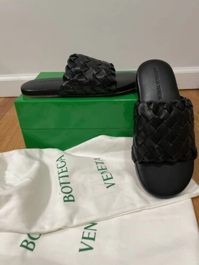 Pre-owned Bottega Veneta | Men's Intrecciato Leather Sandals| Black| Size 41 Eu| 8 Us