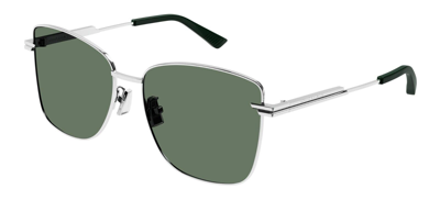 Pre-owned Bottega Veneta Bv1237s Silver/grey Green (003) Sunglasses