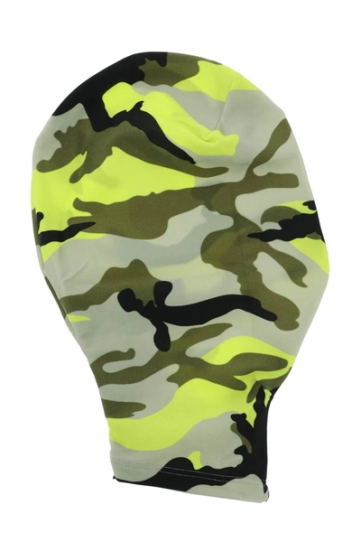 Vetements Khaki Camo Face Mask In Fluo,green