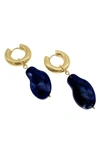 St. Moran Capri Natural Blue Sapphire Huggie Earrings In Blue