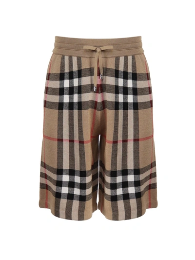 Burberry Shorts In Seta E Lana In Archive Beige