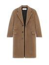 Saint Laurent Brushed Wool-felt Coat In Beige