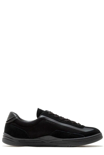 Stone Island Logo Printed Lace-up Sneakers Sneakers In Black