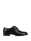 Christian Louboutin Mens Black Chambeliss Leather Derby Shoes Eur 41 / 7 Uk In Black