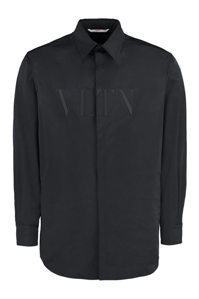 Valentino Technical Fabric Overshirt In Black