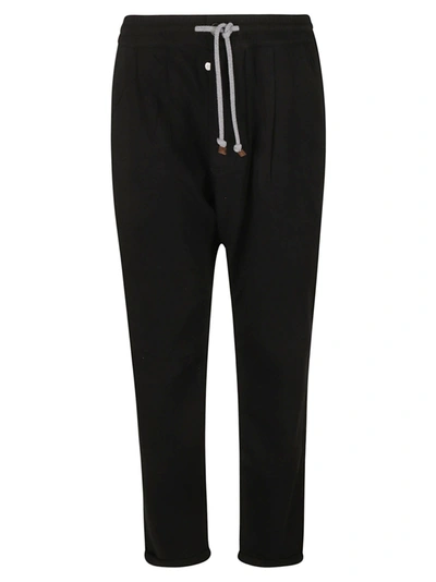 Brunello Cucinelli Drawstring Lace-up Track Pants In Black