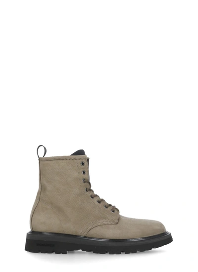 Woolrich Leather Boots In Beige