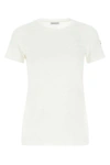 Moncler Logo Patch T-shirt In Bianco