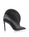 BALMAIN BALMAIN IREN BLACK LEATHER POINTED TOE HIGH HEEL BOOTIES W/STUDS