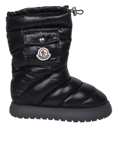 Moncler Gaia Nylon Boots In Black