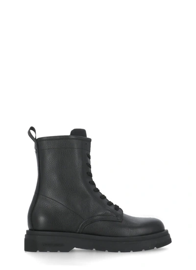 Woolrich Leather Boots In Black