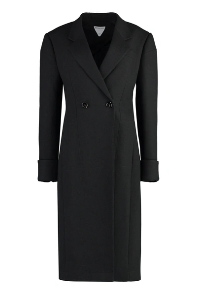 Bottega Veneta Cotton Blend Coat In Black