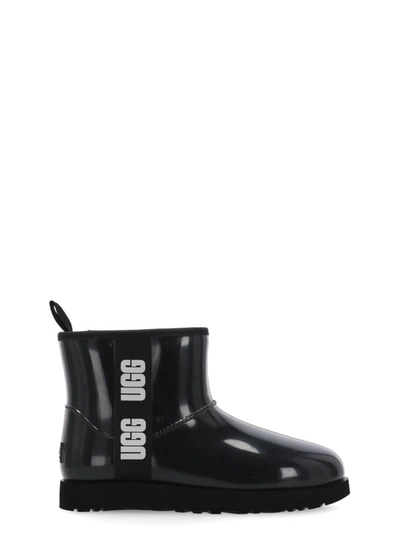 Ugg Classic Clear Mini Pvc And Faux-shearling Boots In Black