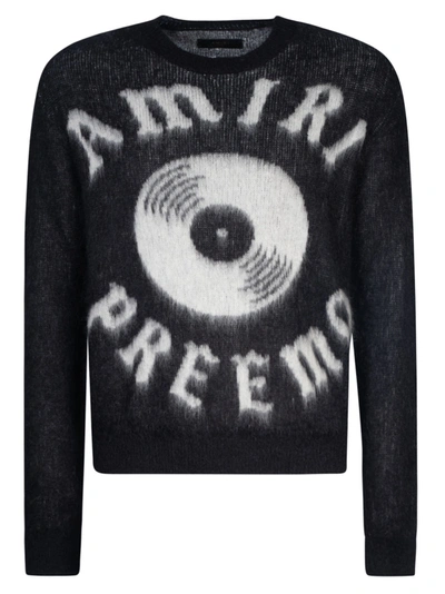 Amiri Logo Knit Sweater In Black