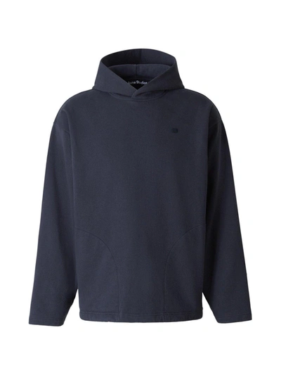 Acne Studios Nash Face Printed Hoodie In Black