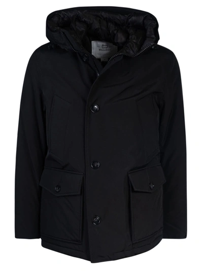 Woolrich Cargo Buttoned Jacket In Black