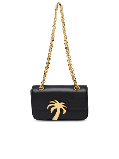 Palm Angels Palm Bridge Foldover Top Crossbody Bag In Black/gold