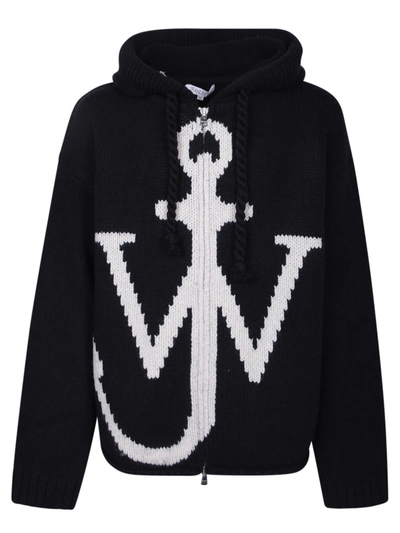 Jw Anderson J.w. Anderson Zip Front Anchor Hoodie In Blue