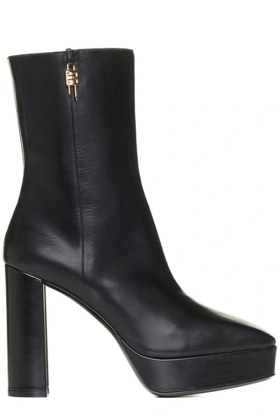 Givenchy G Lock Platform Ankle Boots In Black