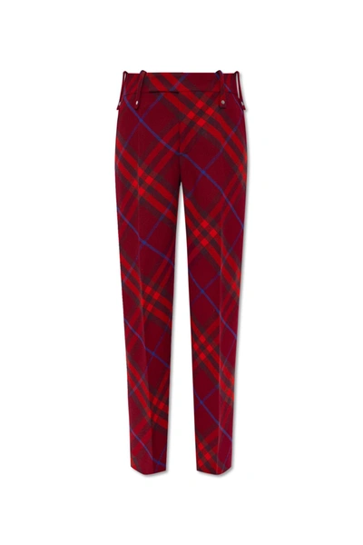 Burberry Checked Straight-leg Wool Trousers In Multi-colored