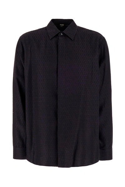Fendi Micro Ff Striped Oversized Shirt In Default Title