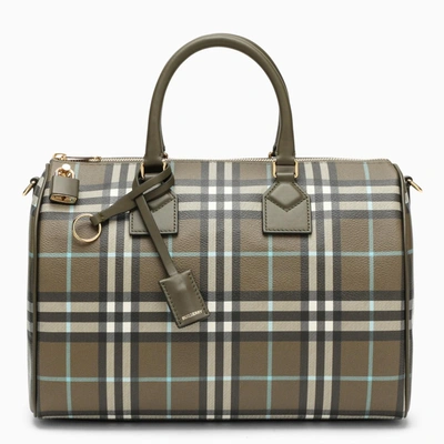 Burberry Medium Olive Check Bowling Bag In Default Title