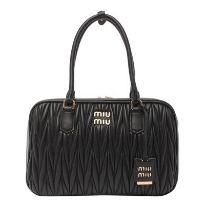 Miu Miu Black Nappa Leather Handbag In Default Title