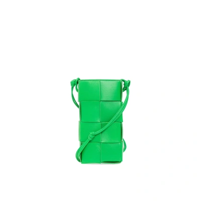 Bottega Veneta Leather Phone Case In Green