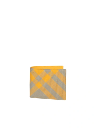 Burberry Check Motif Sage Green/ Yellow Wallet