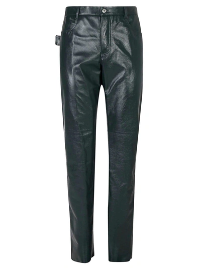 Bottega Veneta Triangle Loop Leather Pants In Inkwell