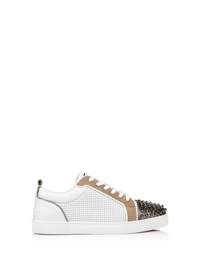 Christian Louboutin Leather Trainers With Spikes In Multi