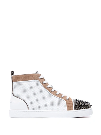 Christian Louboutin Leather Trainers With Spikes In Multi
