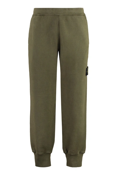 Stone Island Compass Patch Cotton Track Trousers In Multicolor