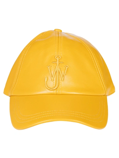 Jw Anderson Logo Embroidered Cap In Mustard