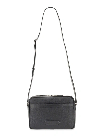 Tom Ford Logo Patch Small Messenger Bag In Nero