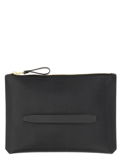 Tom Ford Zip-up Clutch Bag In Nero