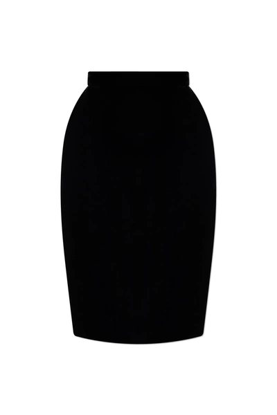 Saint Laurent Velvet Skirt In Nero