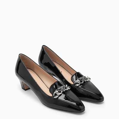 PRADA PRADA BLACK MOCCASIN WITH HEEL