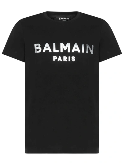 Balmain T-shirt In Noir/argent
