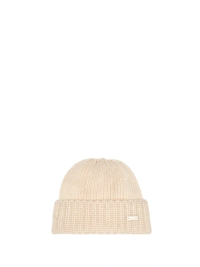 Saint Laurent Off-white Wool Cap In Off White