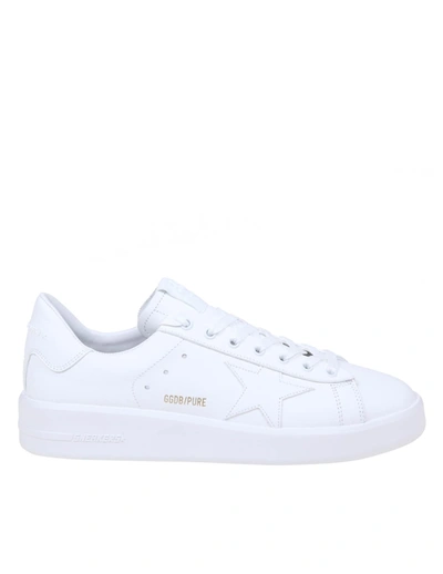 GOLDEN GOOSE GOLDEN GOOSE PURE STAR SNEAKERS IN WHITE LEATHER